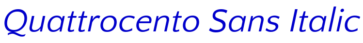 Quattrocento Sans Italic الخط